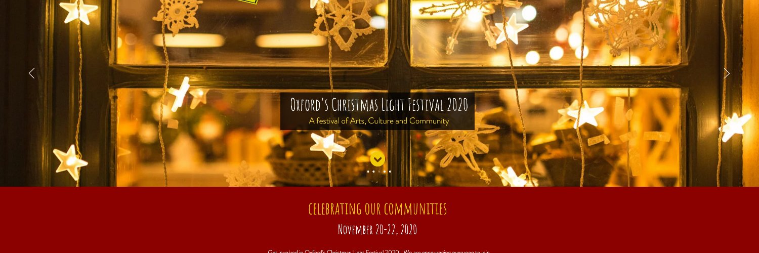 Oxford's Christmas Light Festival banner