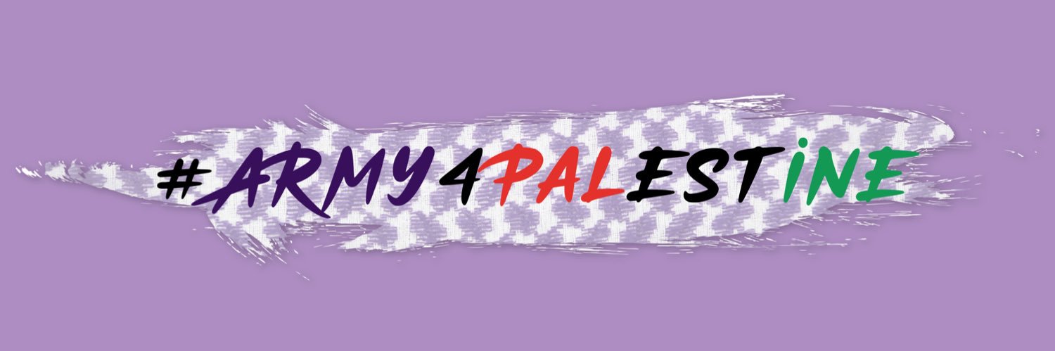ARMY for Palestine's banner