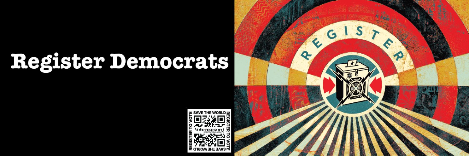 Voting4Truth 💙 Let's Register more Democrats! 💙 banner