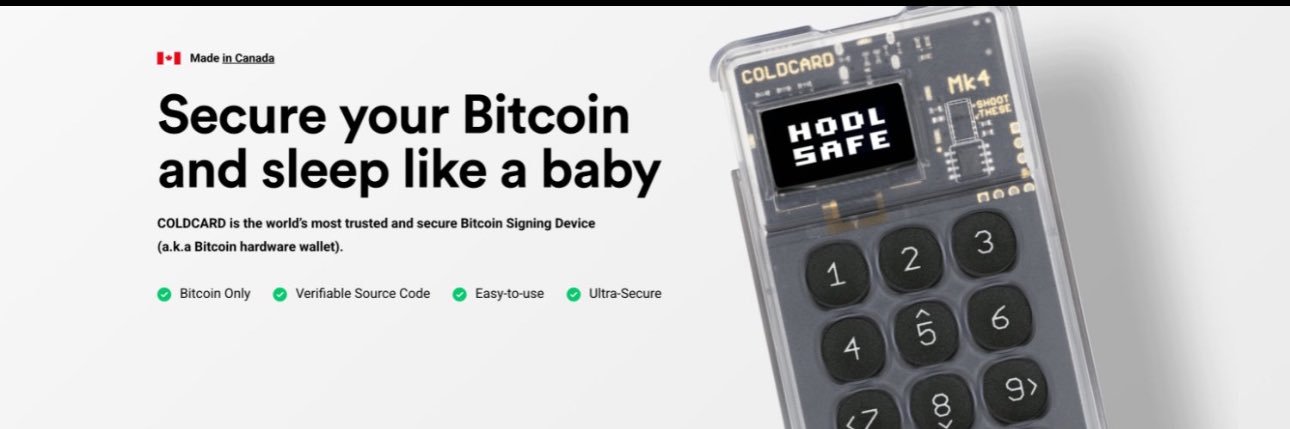 COLDCARD SUPPORT banner