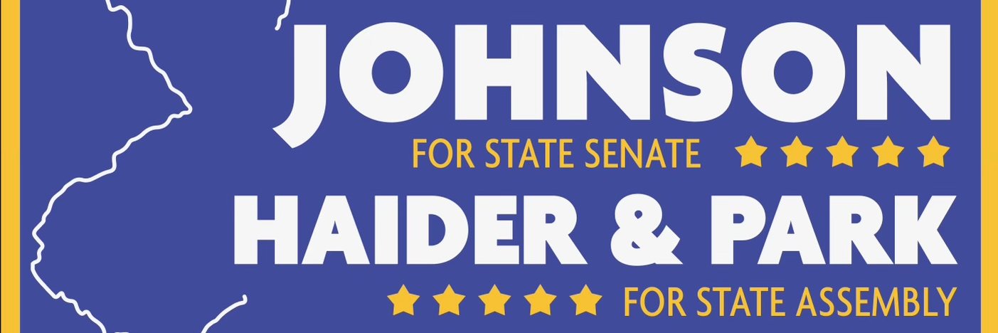 Johnson, Haider, Park for District 37 banner