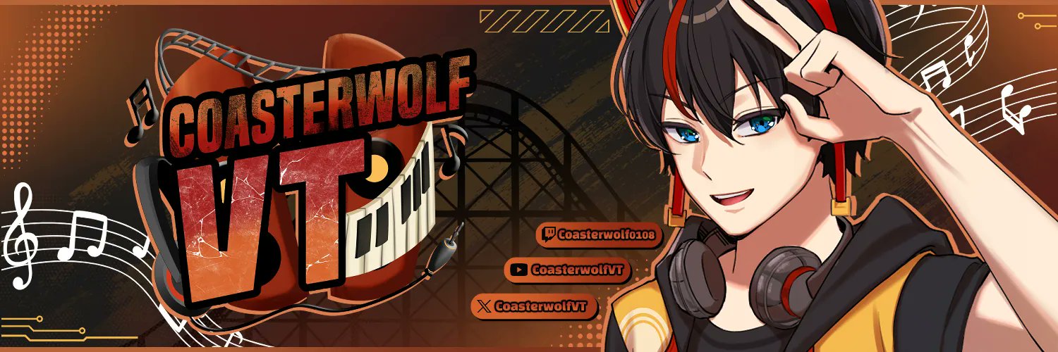 CoasterwolfVT Roller Coaster Musical Wolfie Vtuber banner