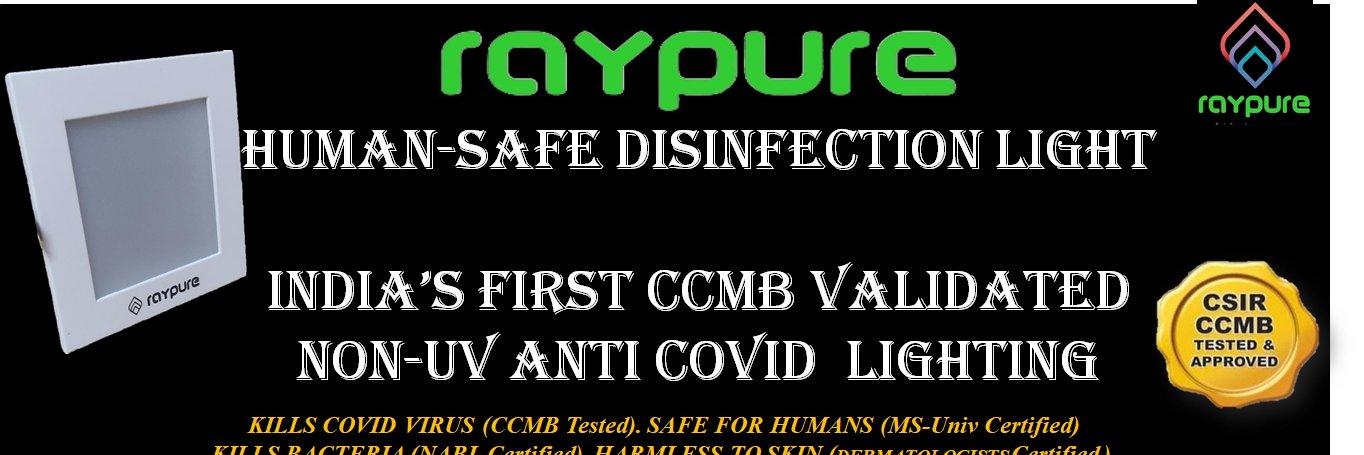 Raypure UV Free Disinfection Lighting banner