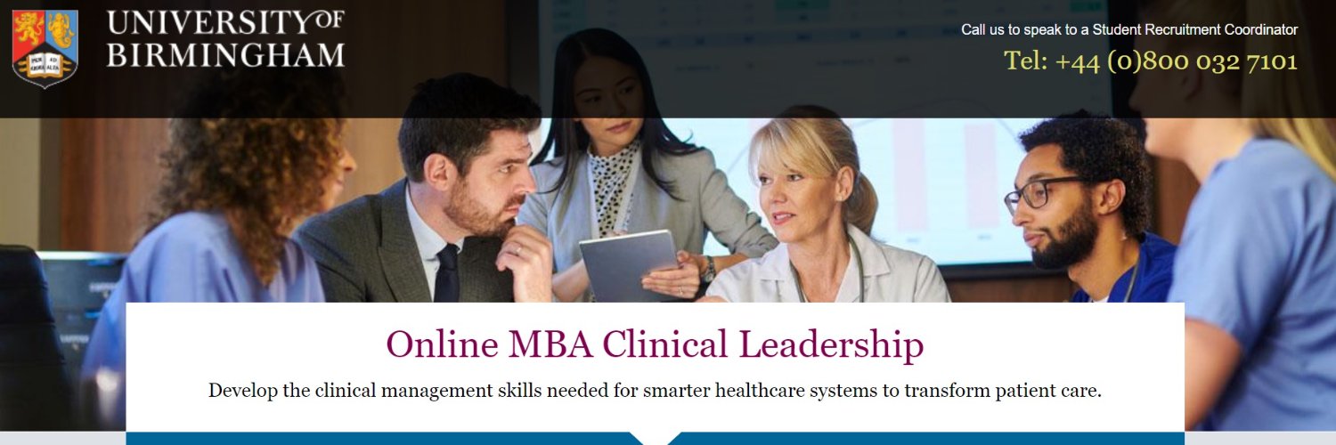 Birmingham MBA Clinical Leadership banner