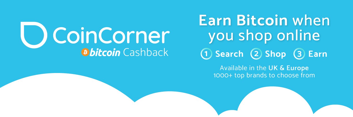 CoinCorner Cashback 🛍 Earn Bitcoin banner
