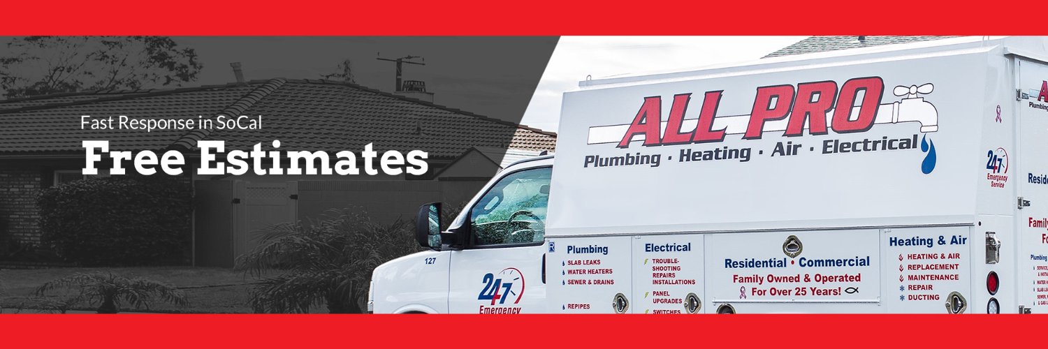 All Pro Plumbing, Heating, Air & Electrical banner