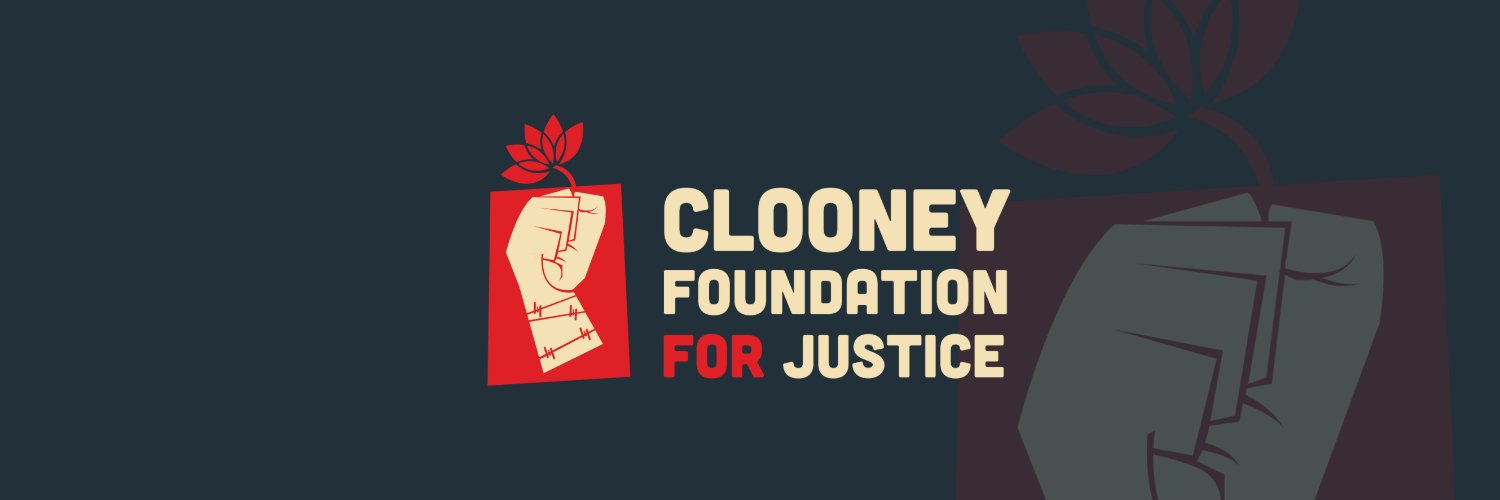 Clooney Foundation for Justice's banner