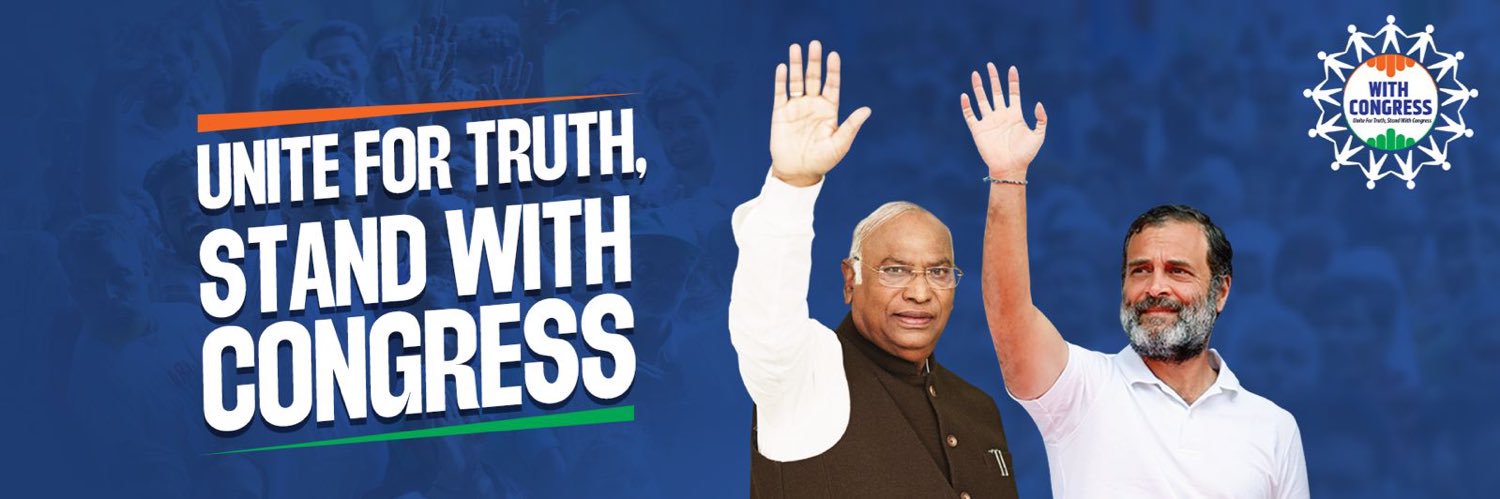 With Congress banner