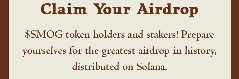 $SMOG Airdrop Giveaway banner
