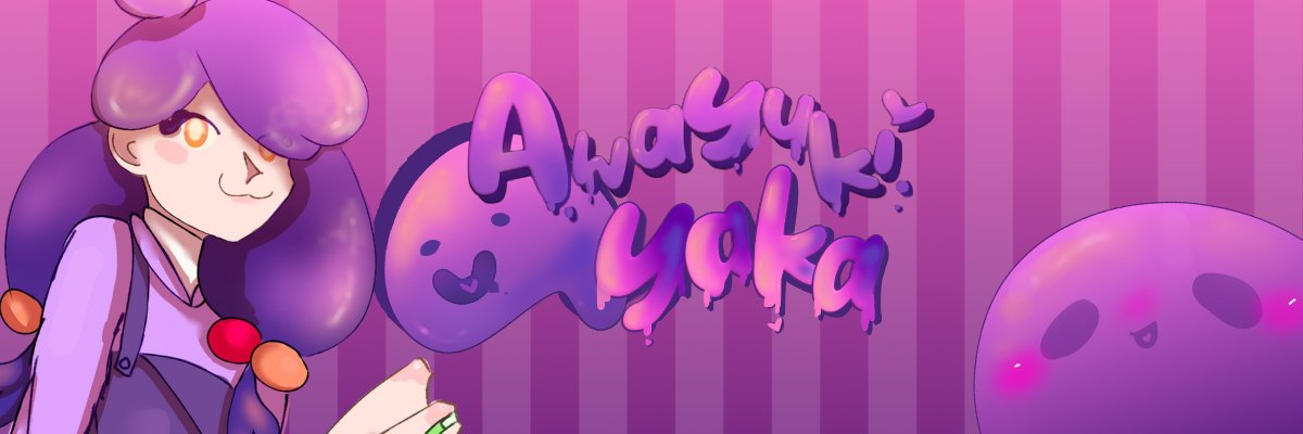 Awayuki Ayaka 💜🍮 Slime VTuber banner