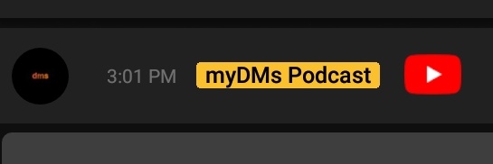 myDMs Podcast banner