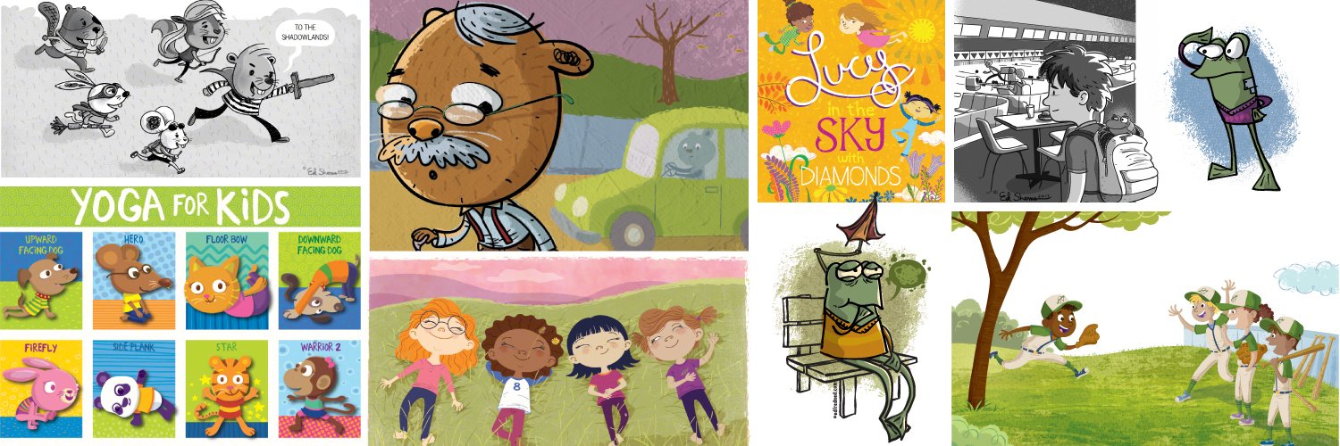 Edfredned #kidlit book illustrations & comics banner