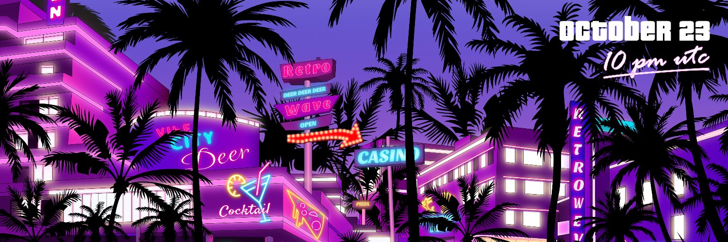 Retrowave Deer banner