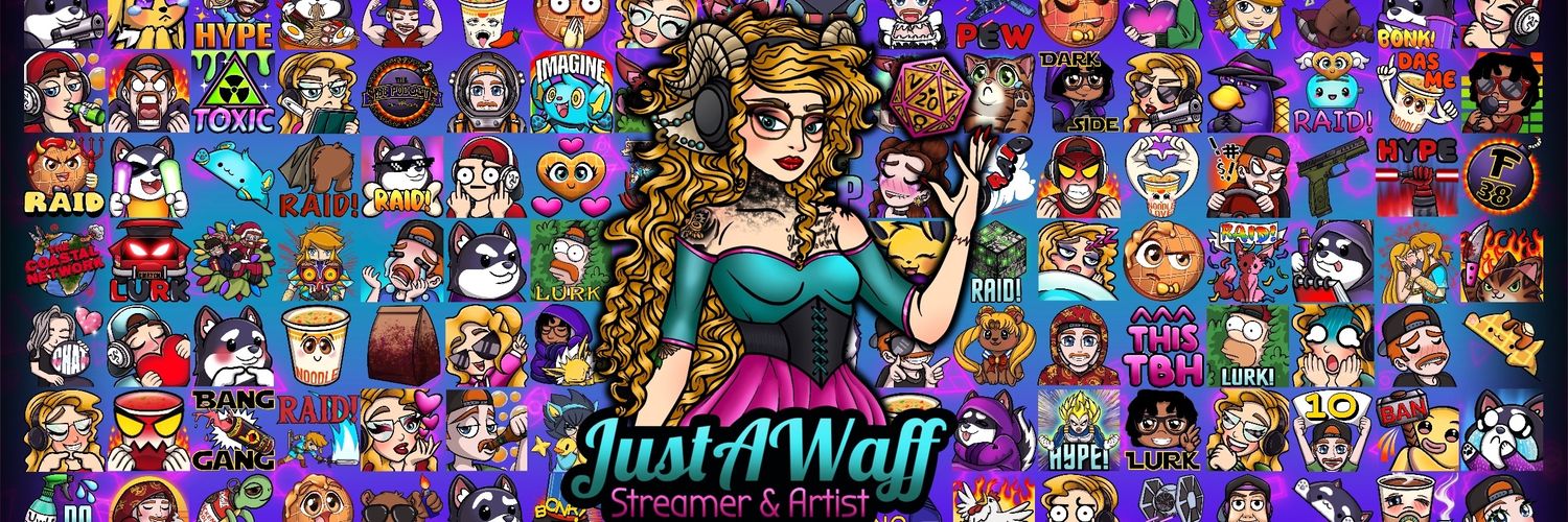 JustAWaff | Comms Open 🖤✨ banner