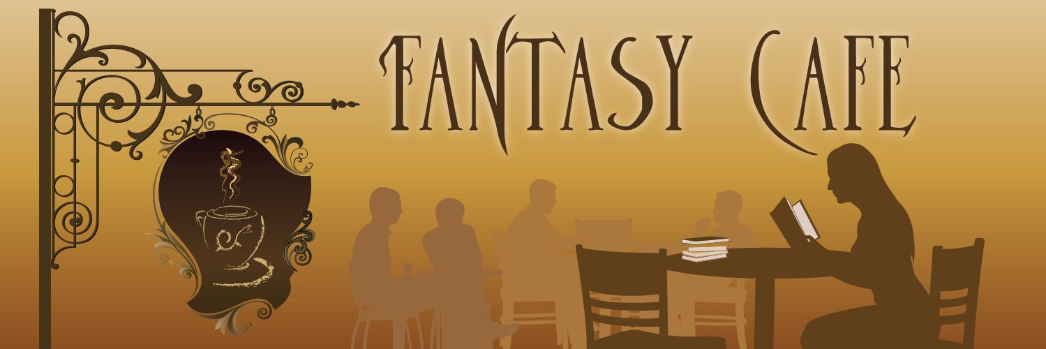 Fantasy (Book) Cafe, find me on Bluesky banner