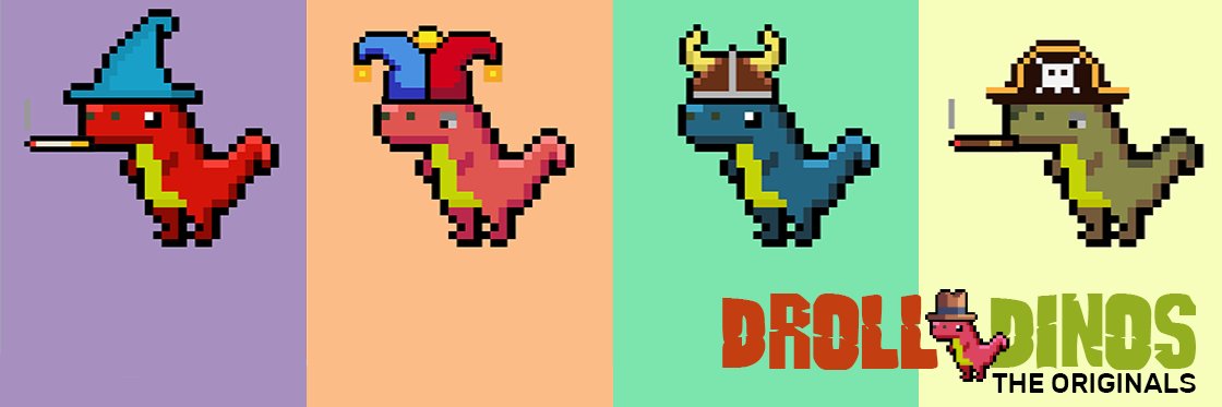 DrollDinos - MINT IS LIVE banner