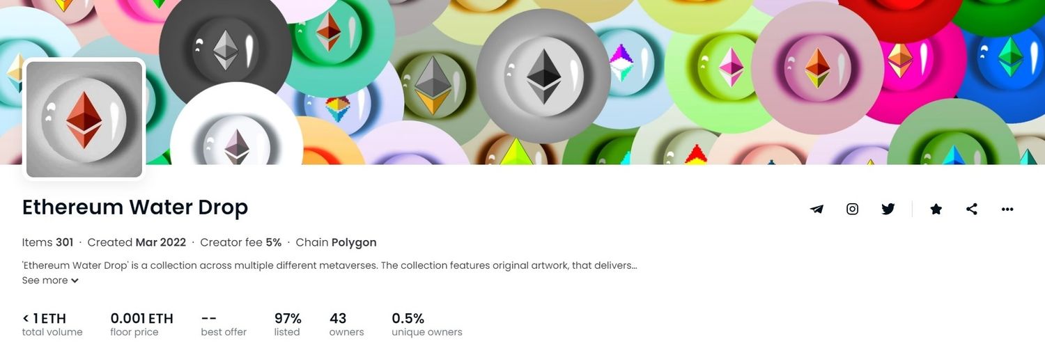 ethwaterdropnft's profile banner image