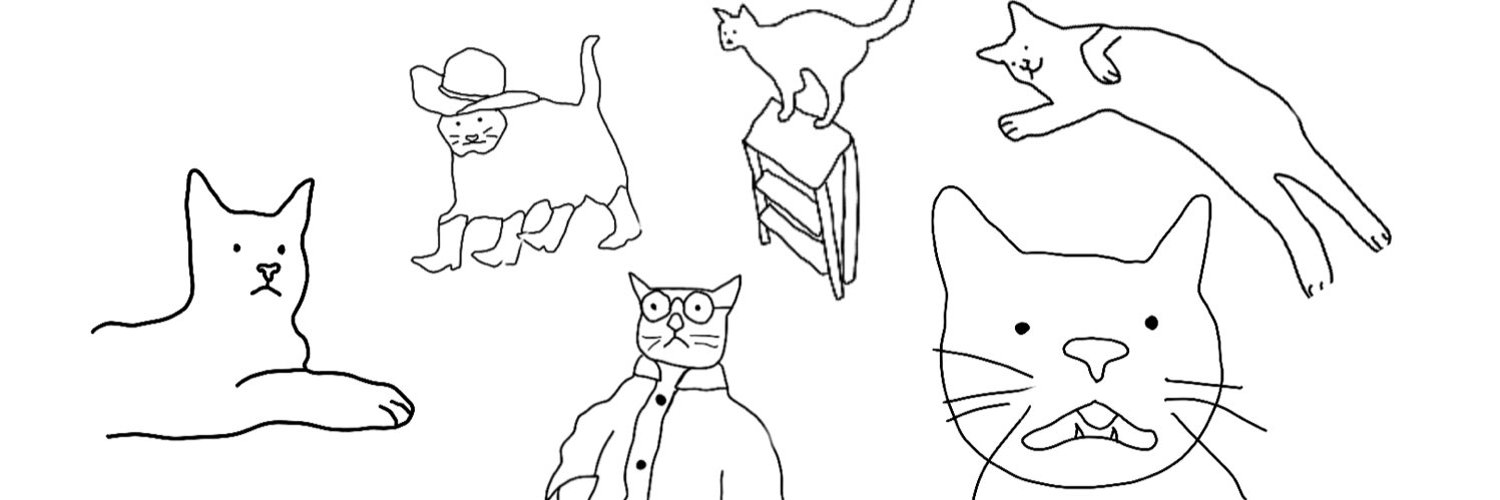 below average cat drawings Profile Banner