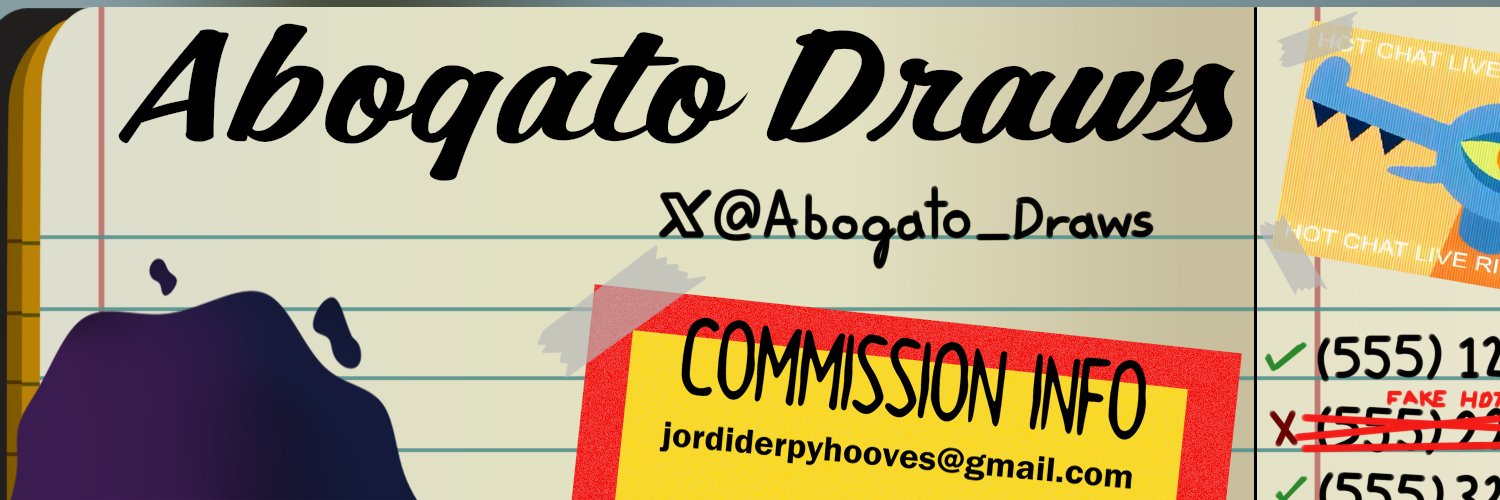 Abogato Draws 🐱🎨⚖️ OPEN COMMISSIONS! (3/5 COM) Profile Banner