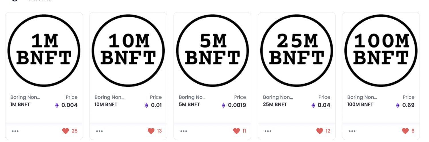 Boring Non Fungible Tokens banner