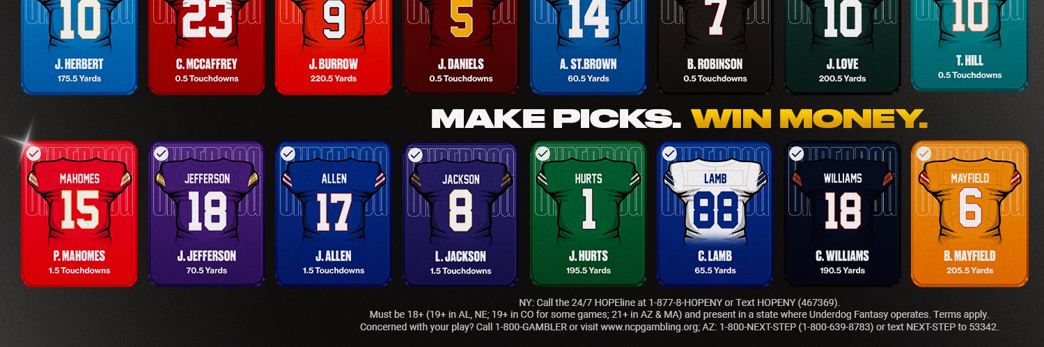 Underdog NFL's banner