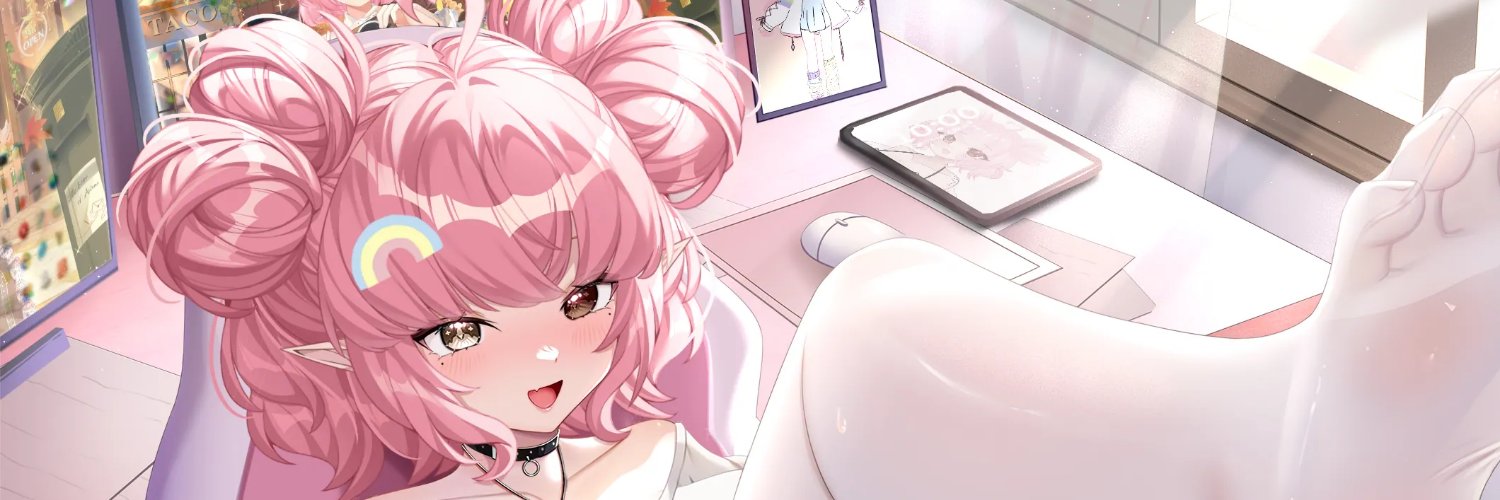 Pink 🌈🌸 || Elf ENVTuber banner