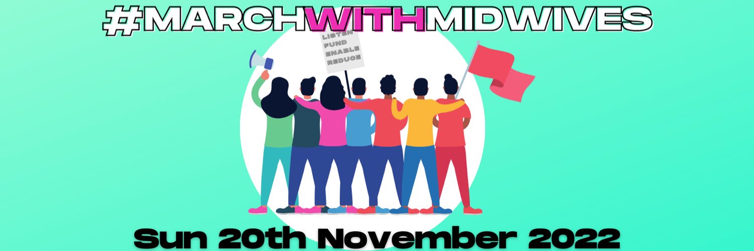 March With Midwives UK banner