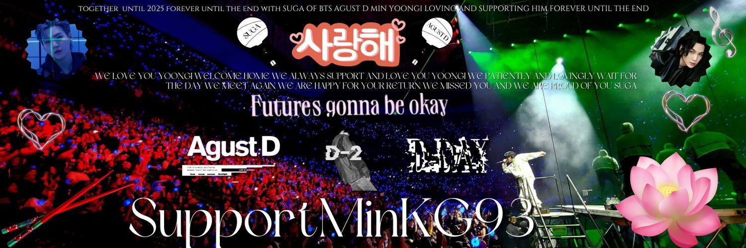 🐱SUPPORT MINSUGA AGUST D93⁷🐈‍⬛ 🥢HAEGEUMTO1B🪷 banner