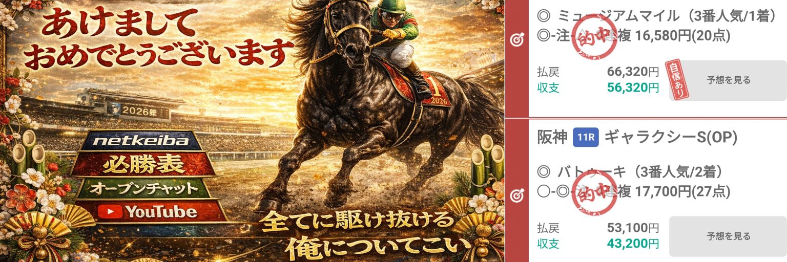 聖帝リアル両津【netkeiba公認予想家＆競馬界の『希望のひと』】 banner