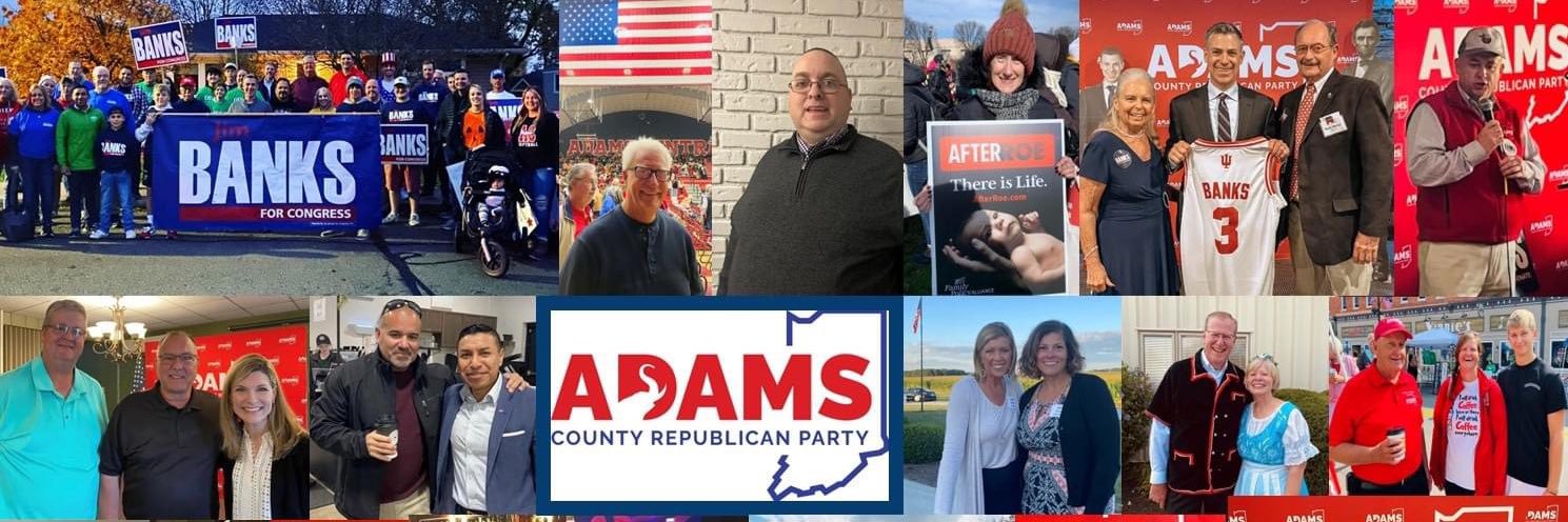 Adams County Indiana GOP's banner