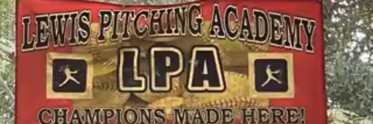 Lewis Pitching Academy banner