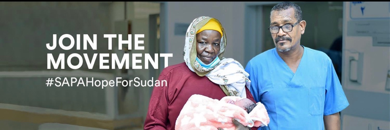 SAPA-Sudanese American Physicians Association's banner