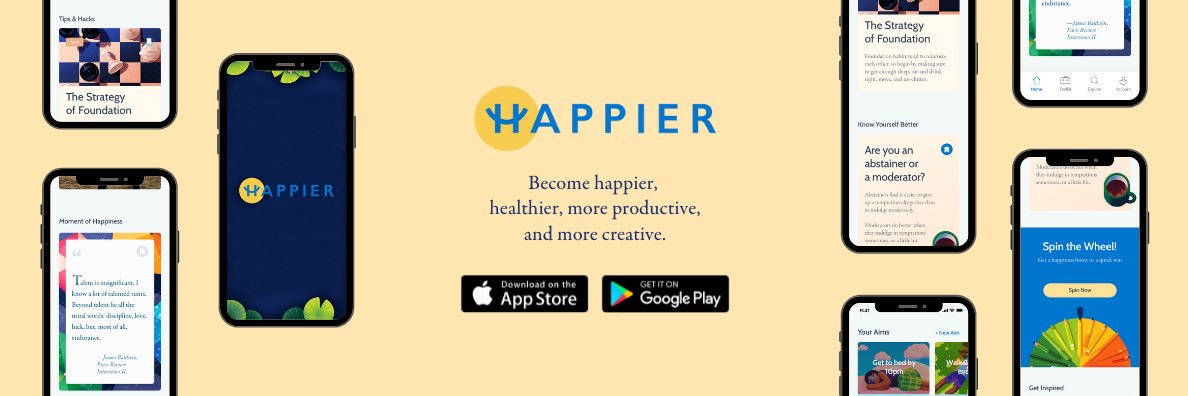 The Happier App banner