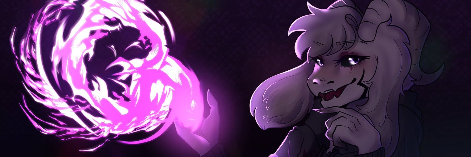 Femboy goth asriel banner