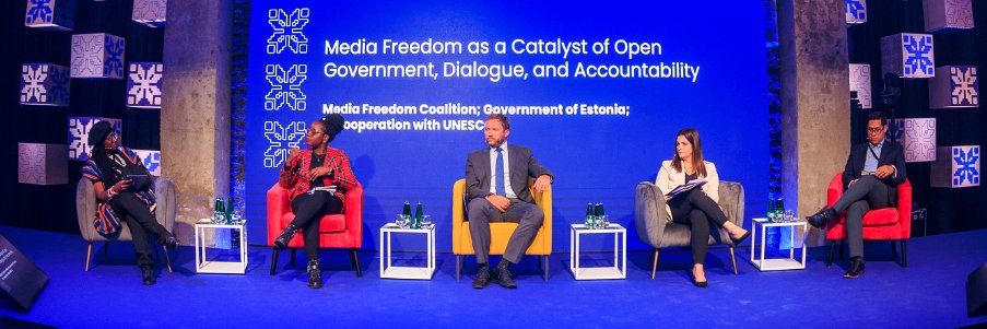 Media Freedom Coalition's banner