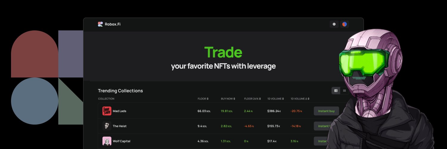 Generous Robots 🤖 NFT Leveraged Trading banner