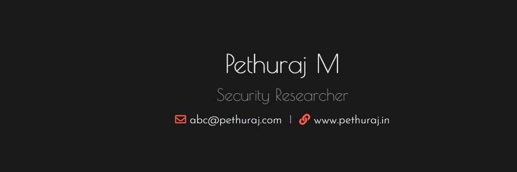 Pethuraj M banner