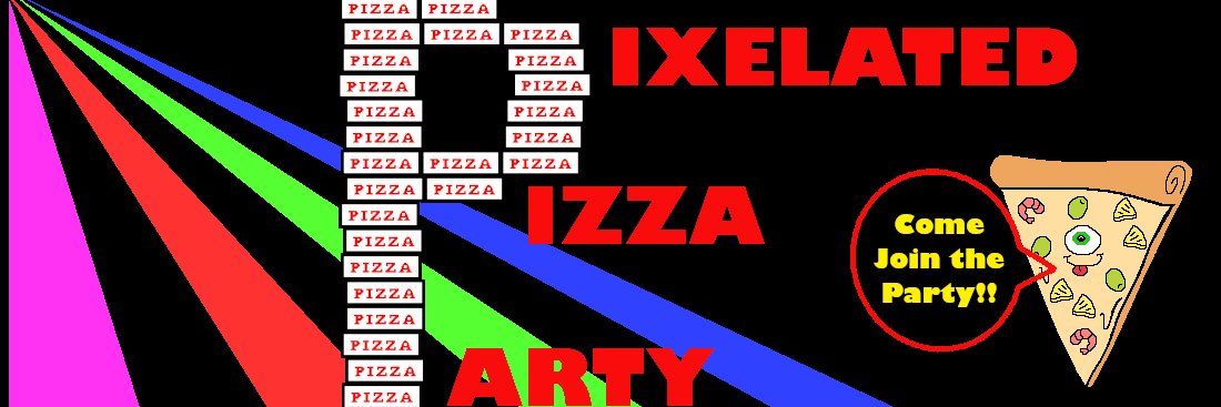 Pixelated Pizza Party banner