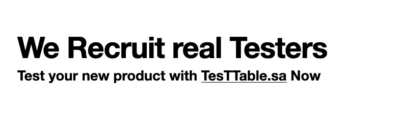 TESTTABLE banner