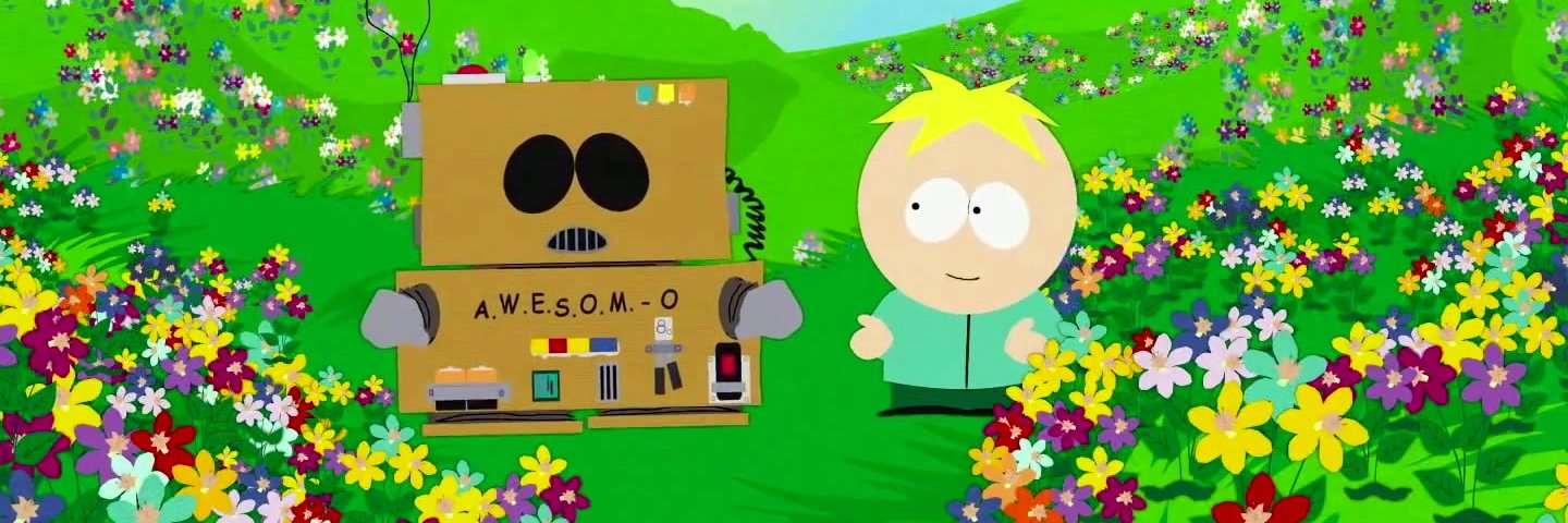 South park characters doing actions banner