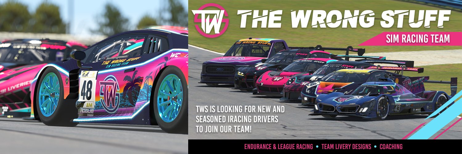 The Wrong Stuff Sim Racing Team banner