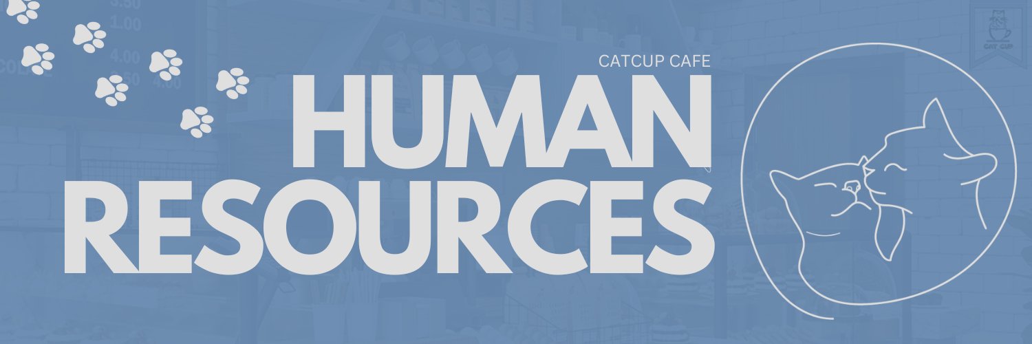 Cat Cup's HR. MASS HIRING! banner