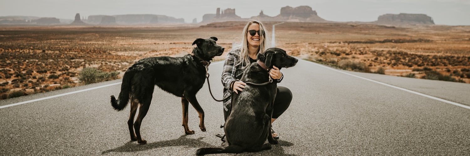 Becca & 2 Rescue Dogs banner