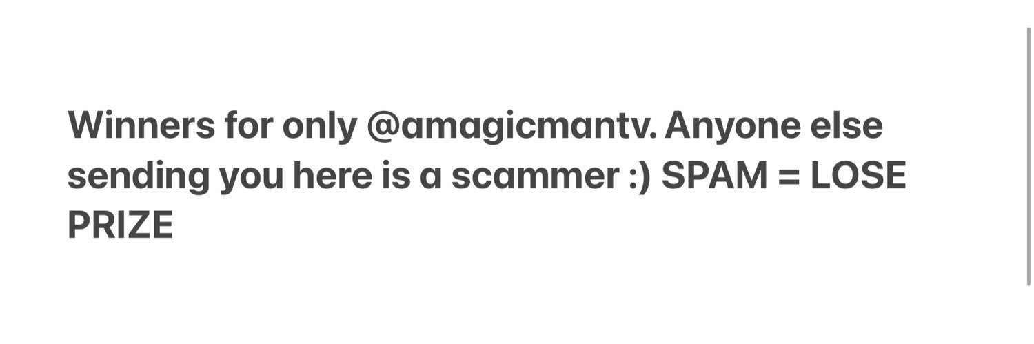 ONLY AMAGICMAN WINNERS banner