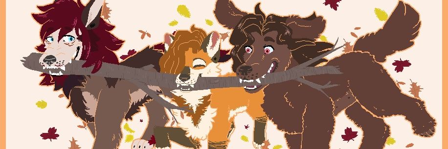 Funny fox eat a coffee banner