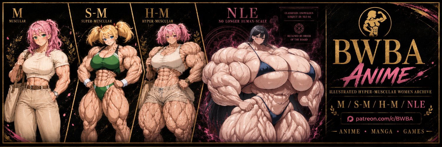 BWBA ANIME | Muscle Girl AI Art banner