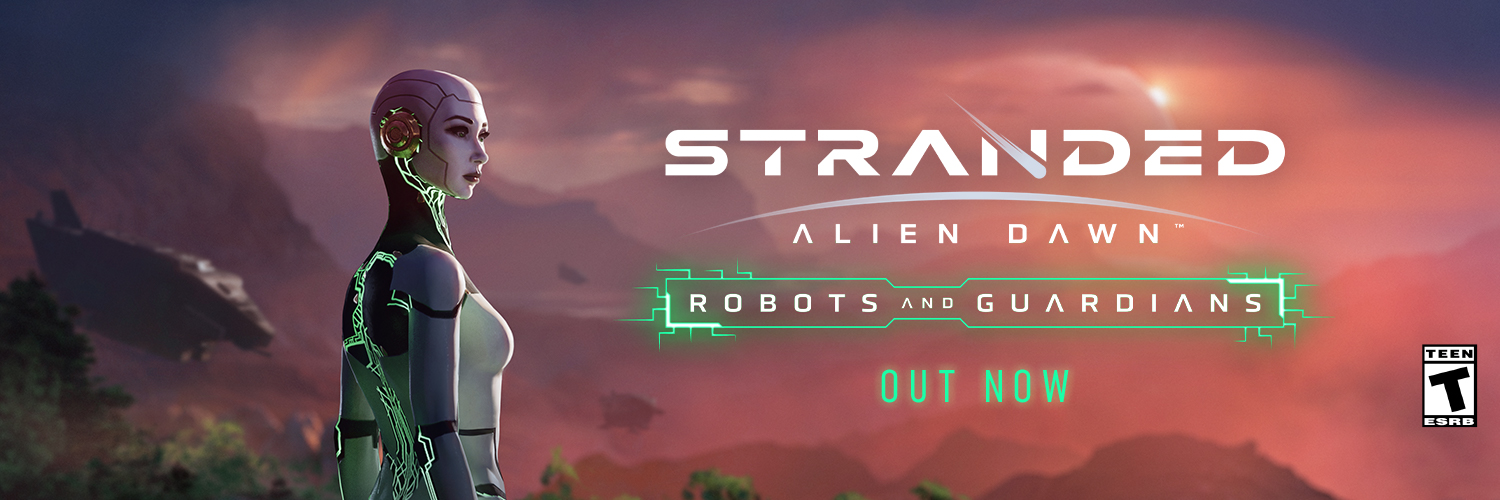 Stranded: Alien Dawn - Out Now banner