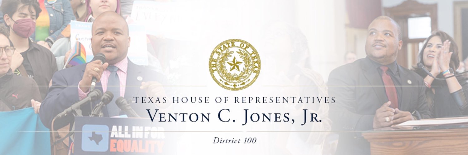 State Rep. Venton Jones's banner