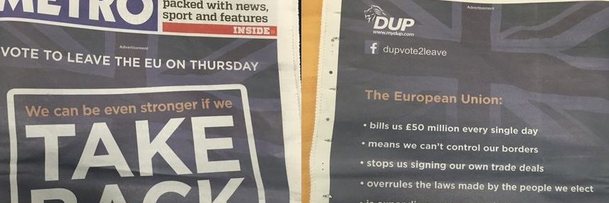 DUMP THE DUP banner