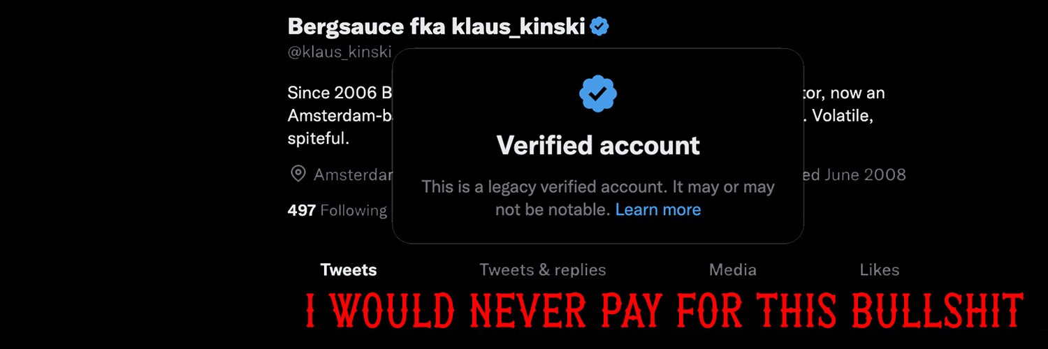 Bergsauce fka klaus_kinski 🇵🇸 Profile Banner